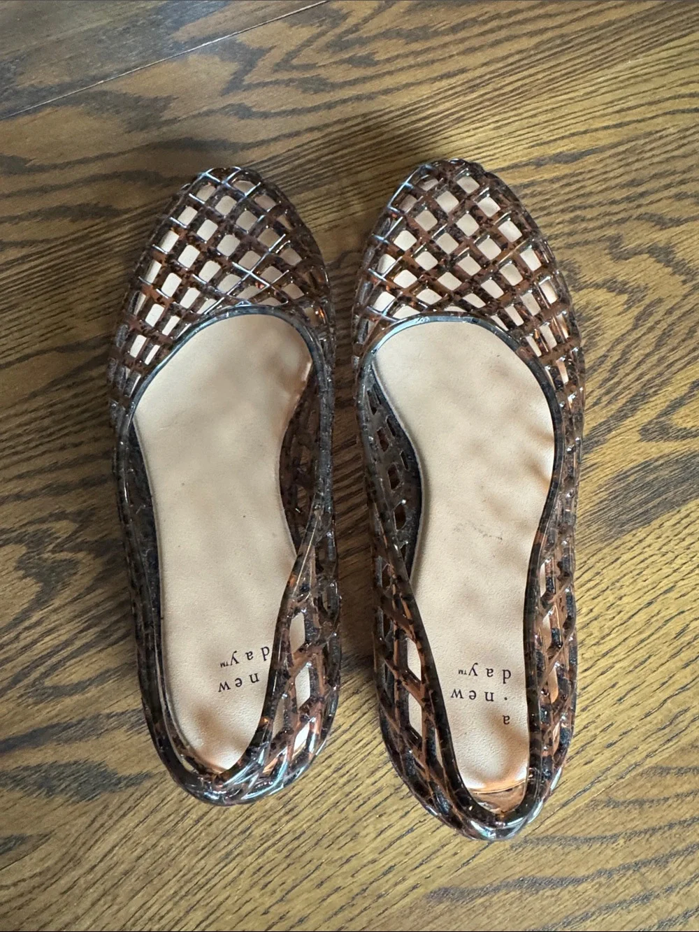 New Day Target Rose Gold Metallic Woven Ballet Flats Size 9